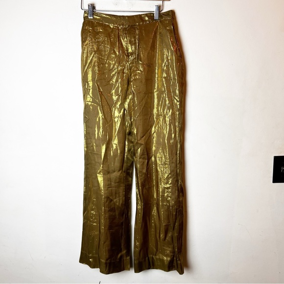 SZ 26 10 Crosby Derek Lam Gold Trouser Pants - Picture 3 of 8